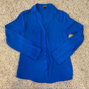 Express Button Up Top - Blue - Women’s XS